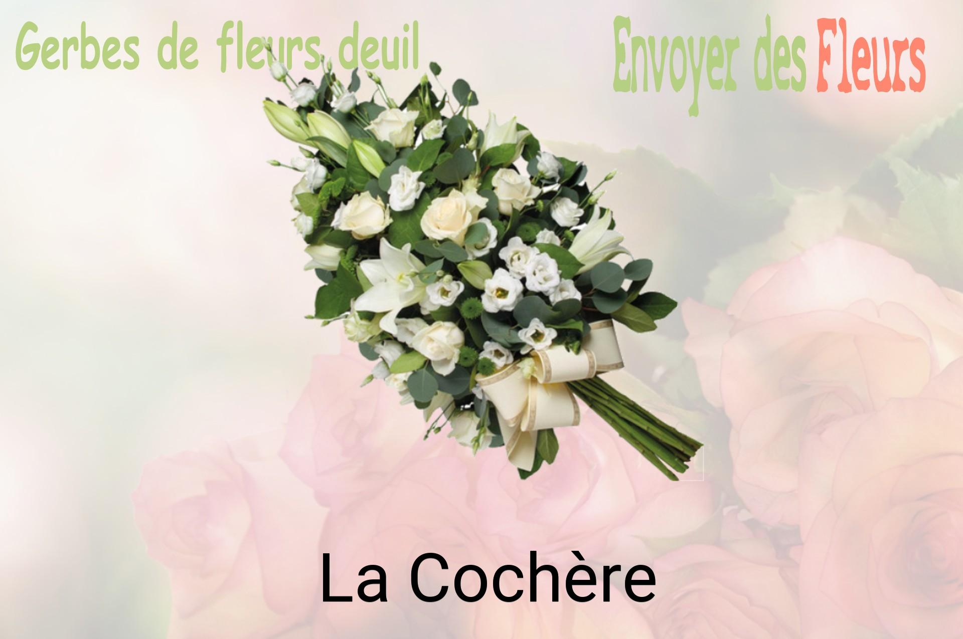 Gerbe de fleurs de deuil livrée à La Cochère